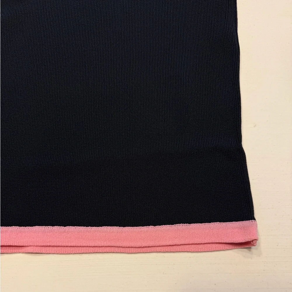 Finity Black Pencil Skirt with Pink Hem_2